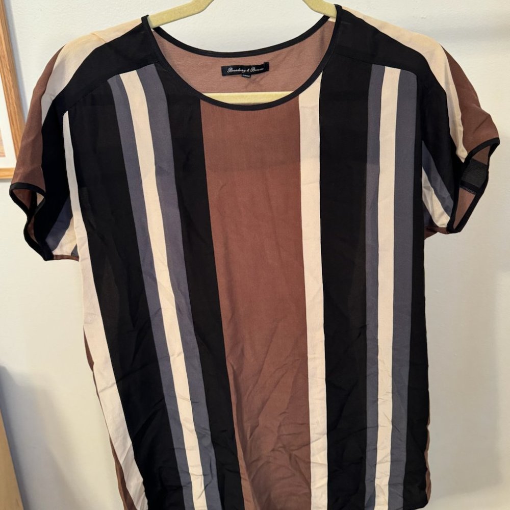 Vintage Madewell Striped, Silk Blouse